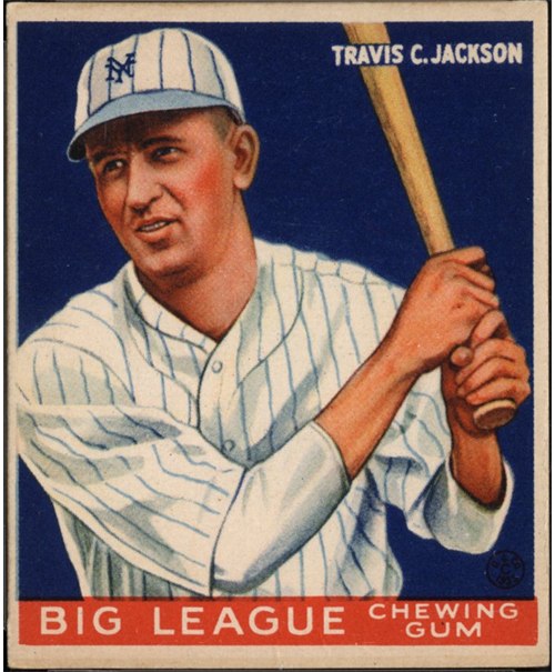 1933 Goudey #102 Travis Jackson, New York Giants