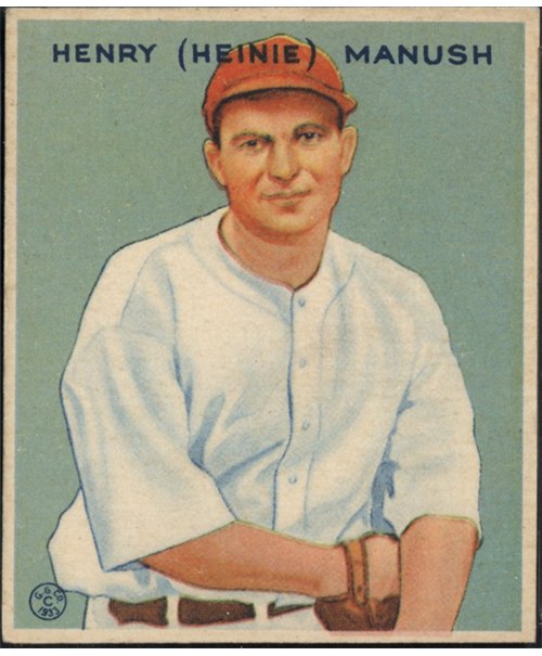 1933 Goudey #107 Heinie Manush, Washington Senators