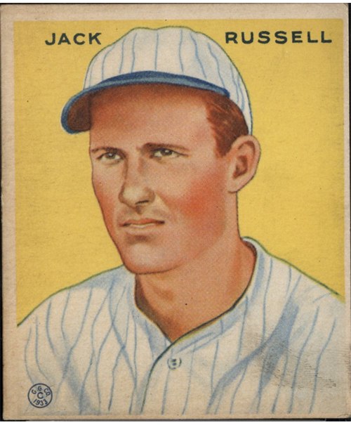 1933 Goudey #123 Jack Russell, Washington Senators