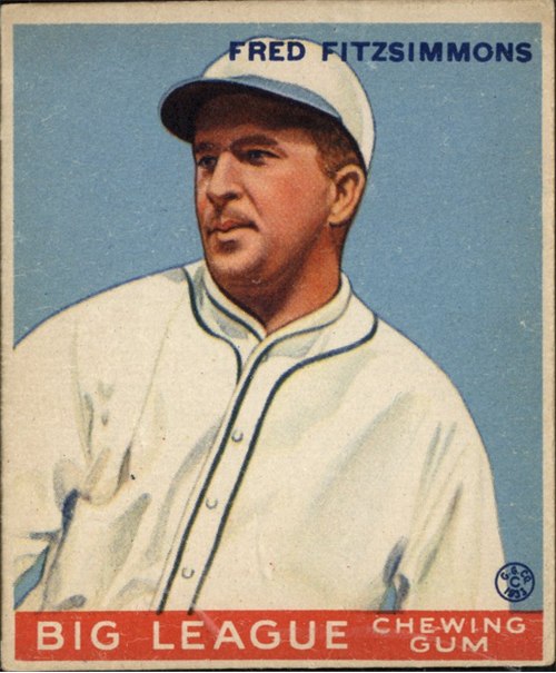 1933 Goudey #130 Freddie Fitzsimmons, New York Giants