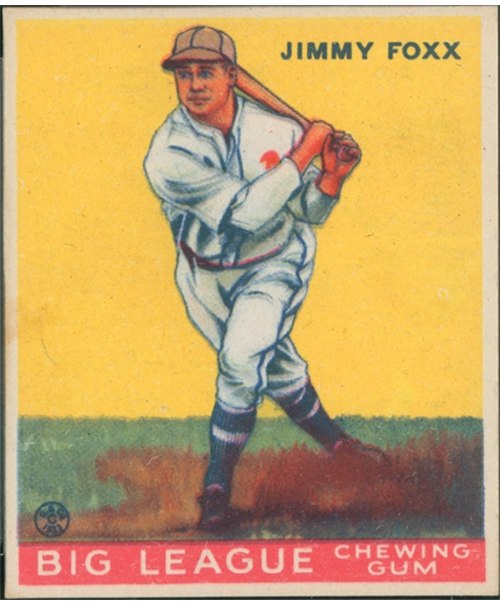 1933 Goudey #154 Jimmie Foxx, Philadelphia Athletics