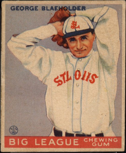 1933 Goudey #16 George Blaeholder, St. Louis Browns