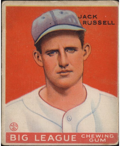 1933 Goudey #167 Jack Russell, Washington Senators