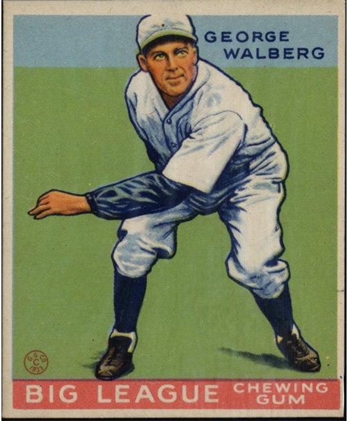 1933 Goudey #183 Rube Walberg, Philadelphia Athletics