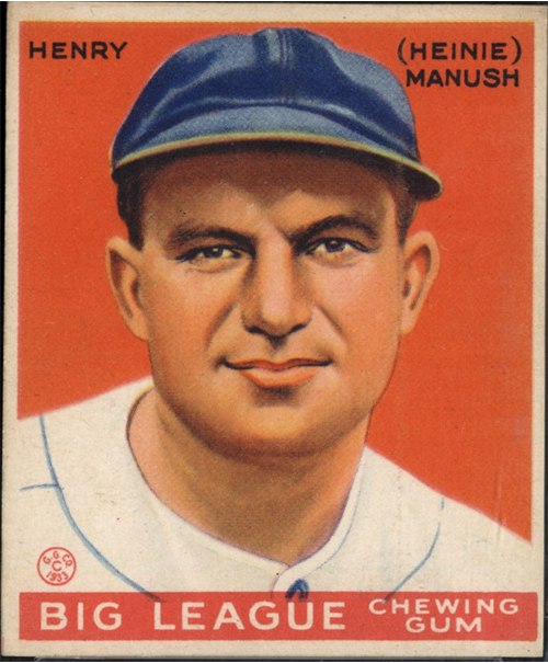 1933 Goudey #187 Heinie Manush, Washington Senators