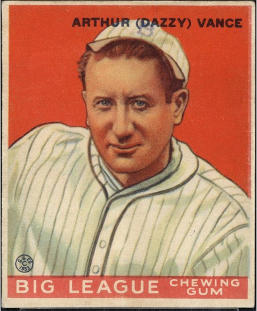 1933 Goudey #2 Dazzy Vance, St. Louis Cardinals