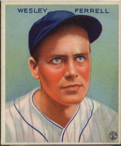 1933 Goudey #218 Wes Ferrell, Cleveland Indians