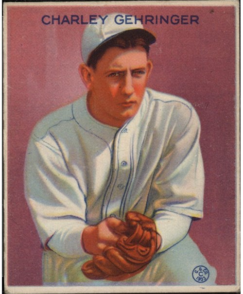 1933 Goudey #222 Charlie Gehringer, Detroit Tigers