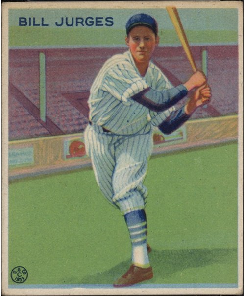 1933 Goudey #225 Billy Jurges, Chicago Cubs