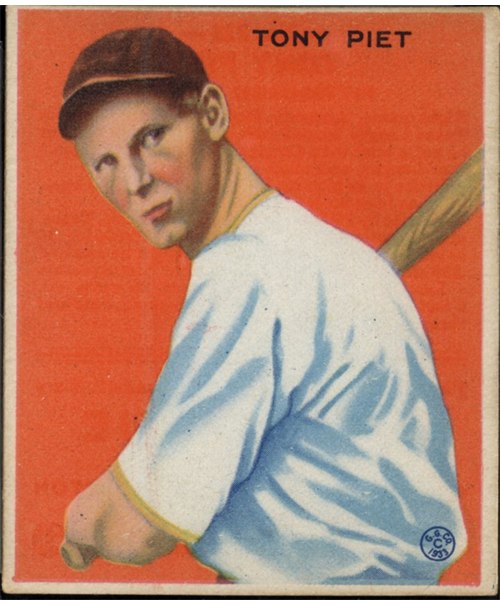 1933 Goudey #228 Tony Piet, Pittsburgh Pirates
