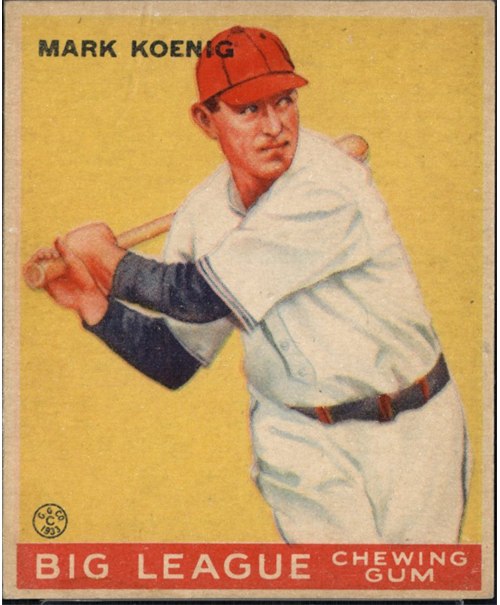 1933 Goudey #39 Mark Koenig, Chicago Cubs