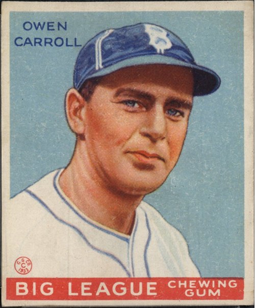 1933 Goudey #72 Owen Carroll, Brooklyn Dodgers
