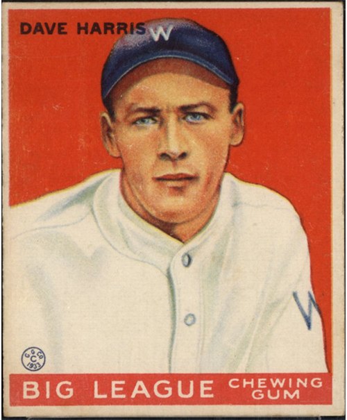 1933 Goudey #9 Dave Harris, Washington Senators