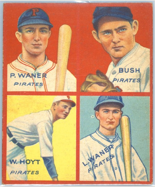 1935 Goudey 4-in-1 #33 Paul Waner / Guy Bush / Waite Hoyt / Lloyd Waner, Pittsburgh Pirates