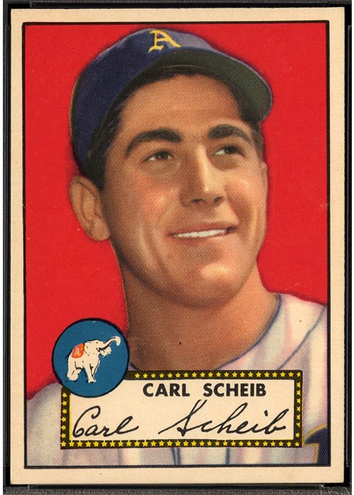 1952 Topps #116 Carl Scheib, Philadelphia Athletics (front)