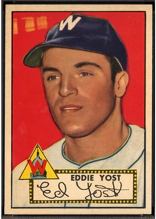 1952 Topps #123 Eddie Yost, Washington Senators (front)