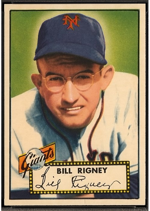1952 Topps #125 Bill Rigney, New York Giants (front)