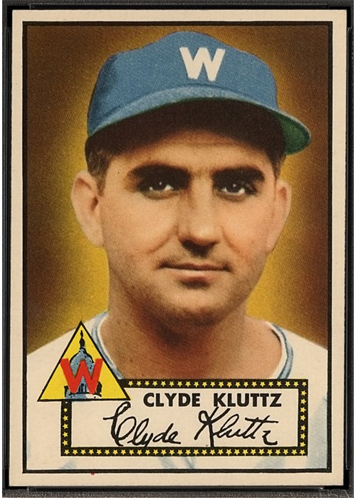 1952 Topps #132 Clyde Kluttz, Washington Senators (front)