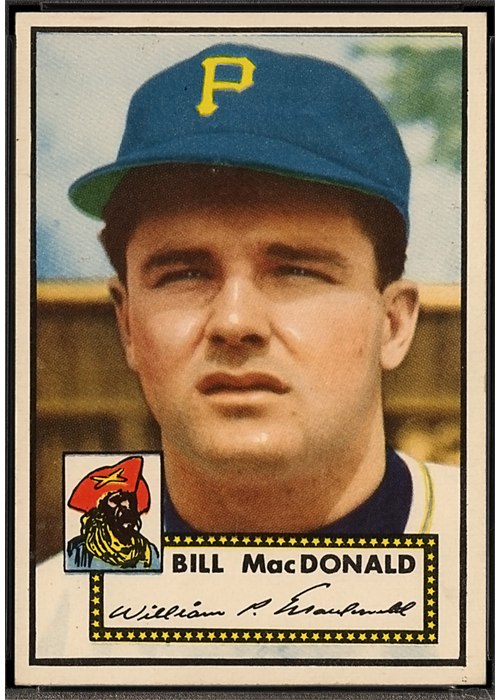 1952 Topps #138 Bill Macdonald, Pittsburgh Pirates (front)