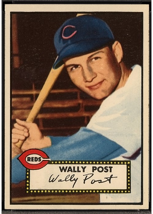 1952 Topps #151 Wally Post, Cincinnati Reds (front)