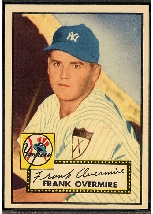 1952 Topps #155 Frank Overmire, New York Yankees (front)