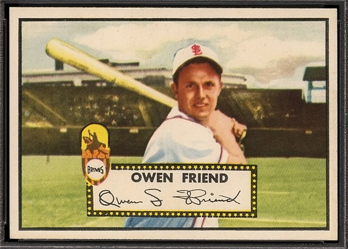 1952 Topps #160 Owen Friend, St. Louis Browns (front)