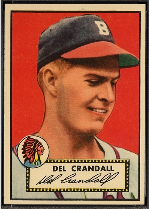 1952 Topps #162 Del Crandall, Boston Braves (front)