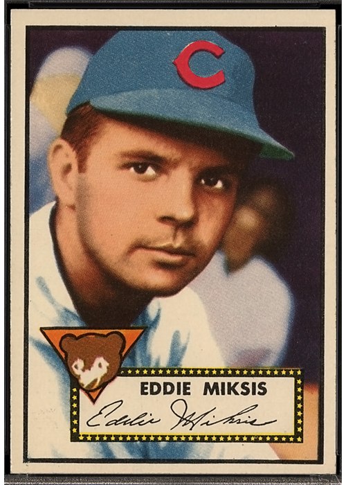 1952 Topps #172 Eddie Miksis, Chicago Cubs (front)