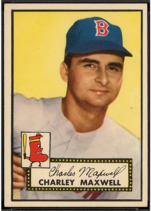 1952 Topps #180 Charley Maxwell, Boston Red Sox (front)