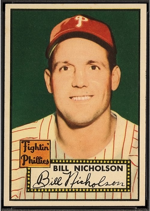 1952 Topps #185 Bill Nicholson, Philadelphia Phillies (front)