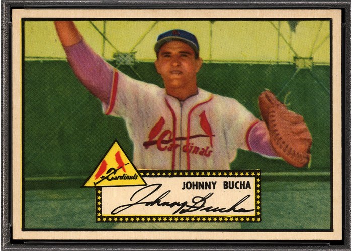 1952 Topps #19 Johnny Bucha, St. Louis Cardinals (front)