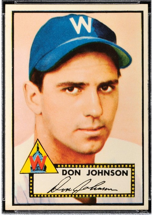 1952 Topps #190 Don Johnson, Washington Senators (front)