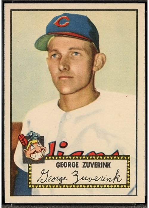 1952 Topps #199 George Zuverink, Cleveland Indians (front)