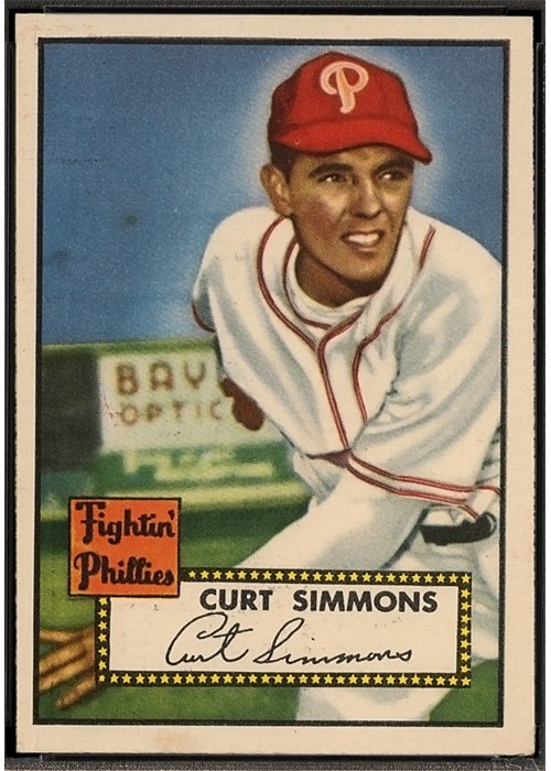 1952 Topps #203 Curt Simmons, Philadelphia Phillies (front)