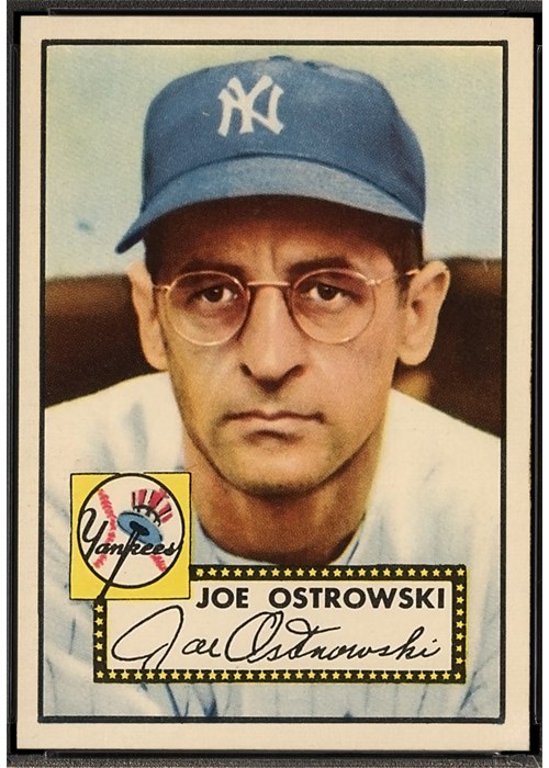1952 Topps #206 Joe Ostrowski, New York Yankees (front)