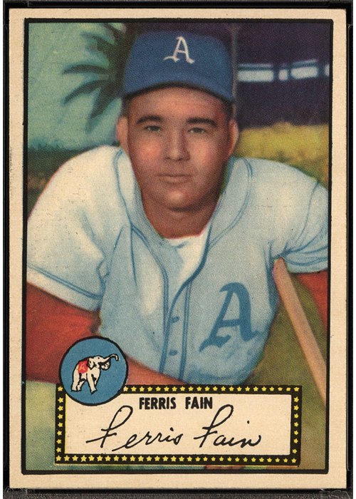1952 Topps #21 Ferris Fain, Philadelphia Athletics (front)
