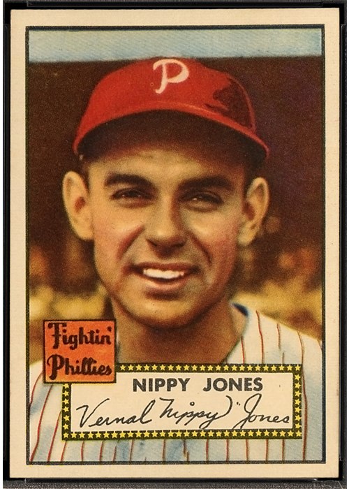 1952 Topps #213 Nippy Jones, Philadelphia Phillies (front)