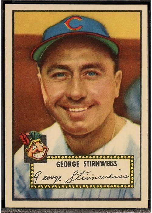 1952 Topps #217 George Stirnweiss, Cleveland Indians (front)
