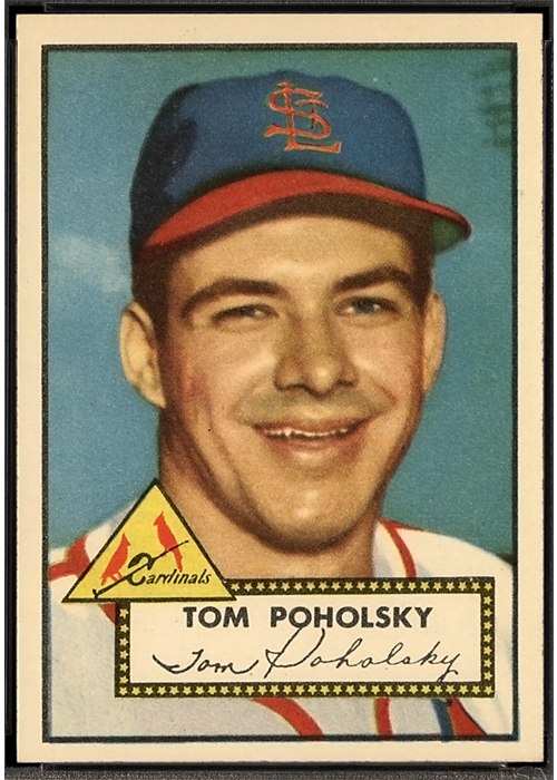 1952 Topps #242 Tom Poholsky, St. Louis Cardinals (front)