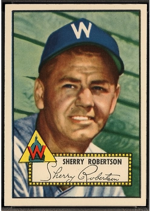 1952 Topps #245 Sherry Robertson, Washington Senators (front)