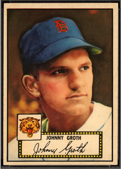 1952 Topps #25 Johnny Groth, Detroit Tigers (front)