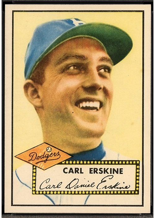 1952 Topps #250 Carl Erskine, Brooklyn Dodgers (front)