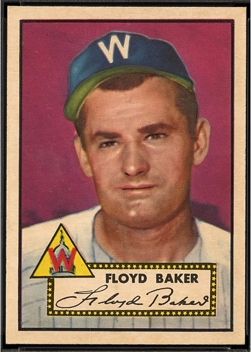 1952 Topps #292 Floyd Baker, Washington Senators (front)