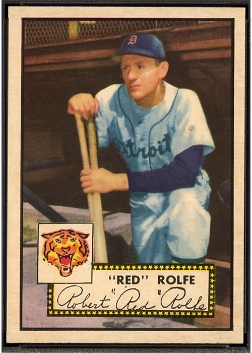 1952 Topps #296 Red Rolfe, Detroit Tigers (front)