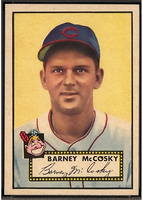 1952 Topps #300 Barney McCosky, Cleveland Indians (front)