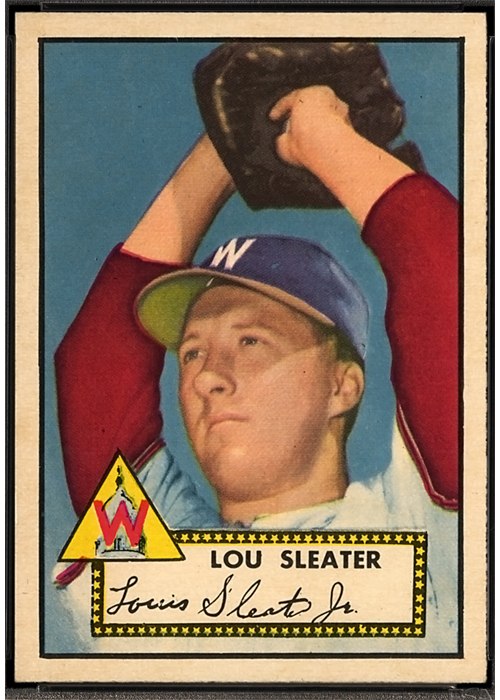 1952 Topps #306 Lou Sleater, Washington Senators (front)