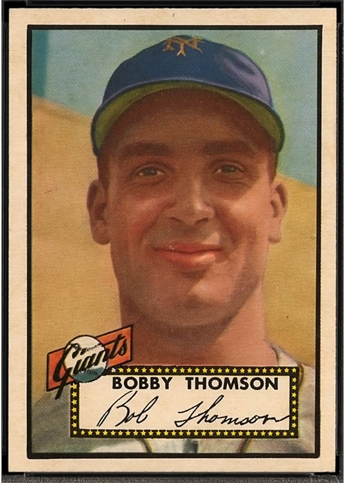 1952 Topps #313 Bobby Thomson, New York Giants (front)