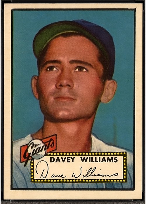 1952 Topps #316 Davey Williams, New York Giants (front)