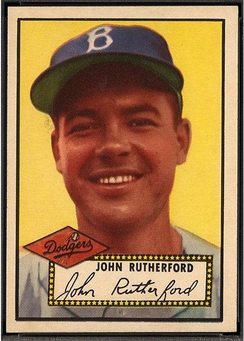 1952 Topps #320 John Rutherford, Brooklyn Dodgers (front)