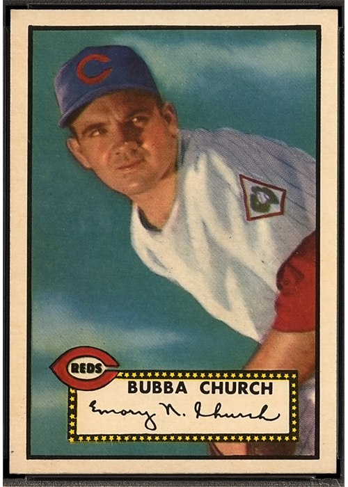 1952 Topps #323 Bubba Church, Cincinnati Reds (front)